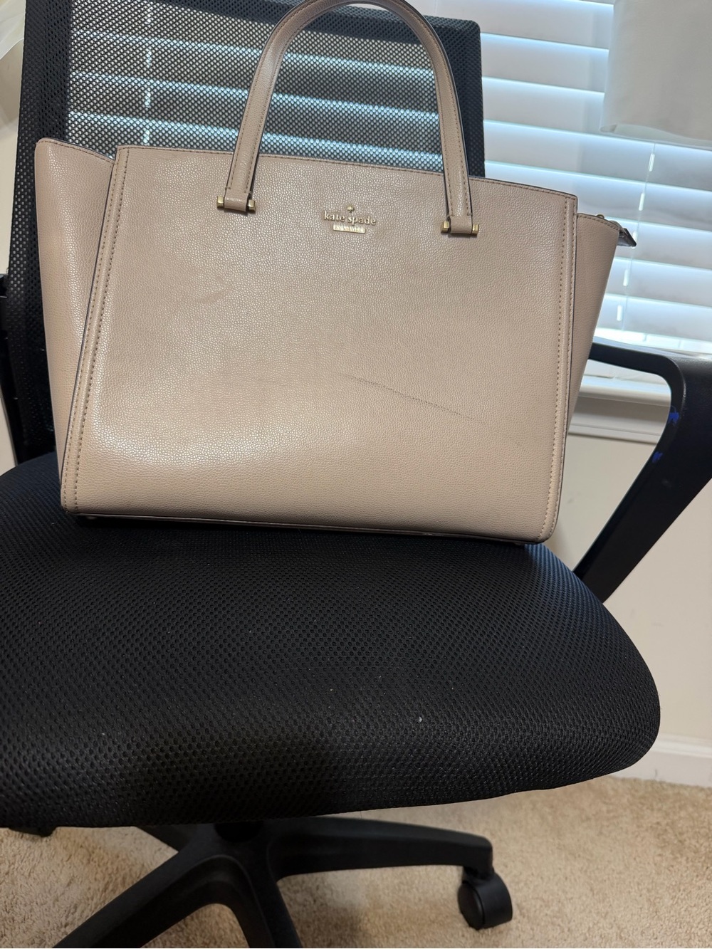 kate spade Taupe Leather Top-Handle Satchel